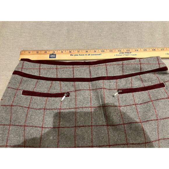 Bob Timberlake Womens 10 Gray Skirt Tweed Plaid Lined Zip Pockets‎ Wool Blend - Picture 8 of 9